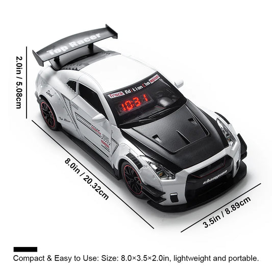 1PCS Sports Hyper Car Alarm Clock, Realistic Engine Roar & Mist Spray Alarm Clock with Remote, LED Light Up Car Model Clock