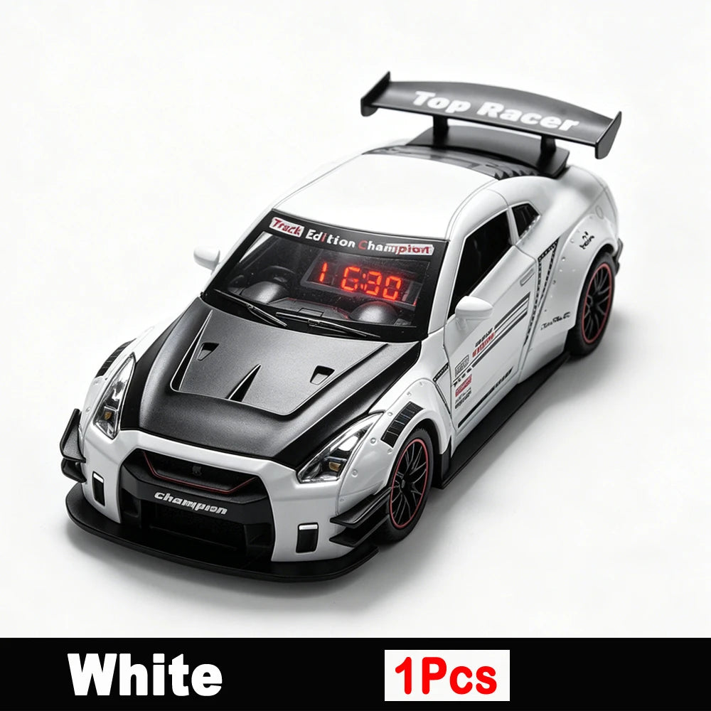 1PCS Sports Hyper Car Alarm Clock, Realistic Engine Roar & Mist Spray Alarm Clock with Remote, LED Light Up Car Model Clock