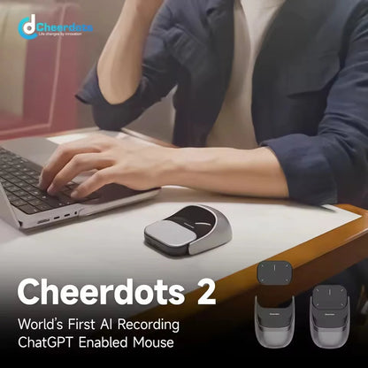 Cheerdots 2 Detachable Air Mouse Wireless Touchpad All-in-one Pocket AI Recording Chat GPT Enabled Mouse Customized Office Mouse