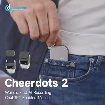 Cheerdots 2 Detachable Air Mouse Wireless Touchpad All-in-one Pocket AI Recording Chat GPT Enabled Mouse Customized Office Mouse