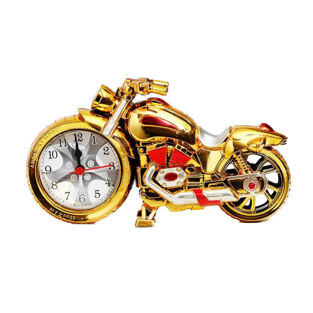 Fashion Simplicity Motorcycle Alarm Clock Multipurpose Motorcycle Ornament Creative Arabic Numeral Clock Desktop Decor Gifts