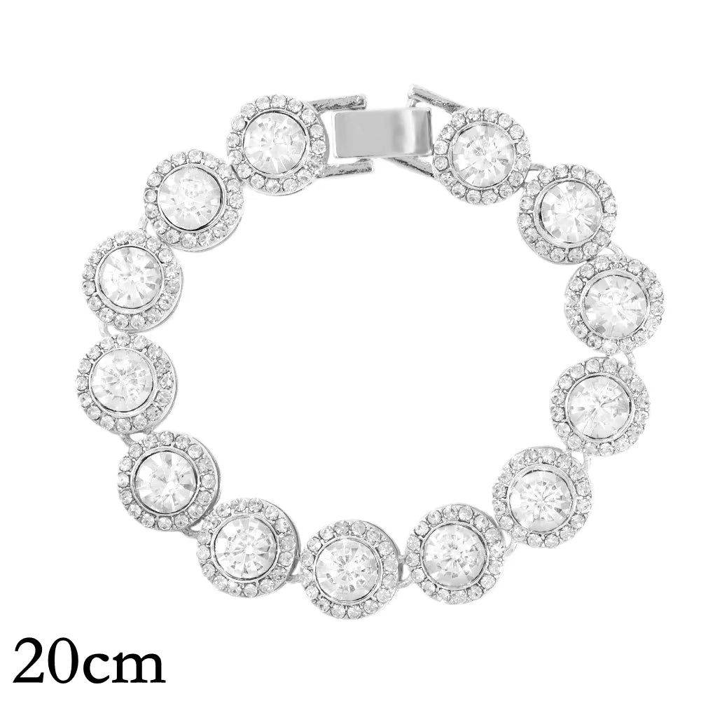 14/20MM Hip Hop Metal Cuban Bracelet Iced Out Chain Bling Full Rhinestone Pave Luxury Crystal Bracelet for Men'S Jewelry Gift