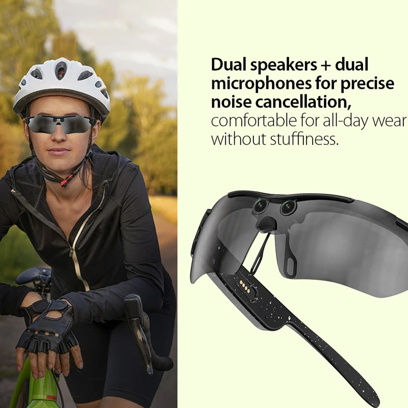 Lenovo 8MP AI Smart Glasses Sports Cycling Eyewear with Intelligent Photography & Video Recording Real-Time Translation