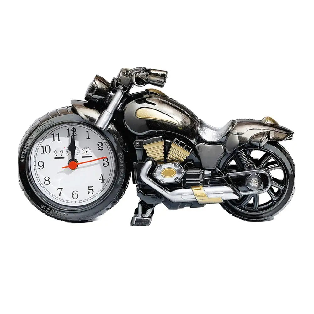 Fashion Simplicity Motorcycle Alarm Clock Multipurpose Motorcycle Ornament Creative Arabic Numeral Clock Desktop Decor Gifts