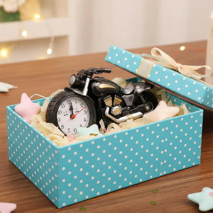 Fashion Simplicity Motorcycle Alarm Clock Multipurpose Motorcycle Ornament Creative Arabic Numeral Clock Desktop Decor Gifts