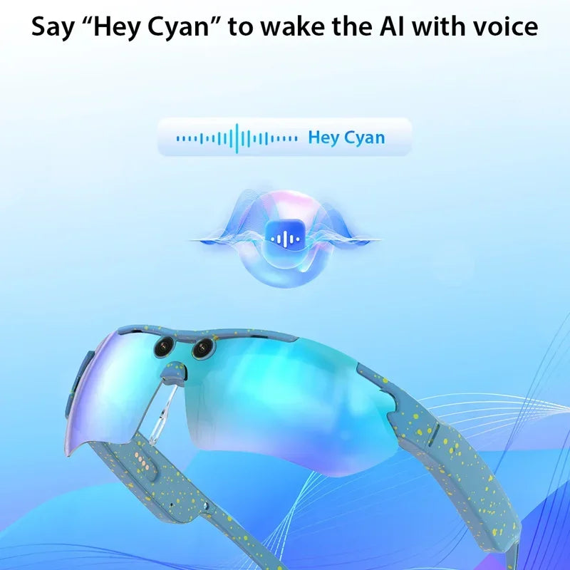 Lenovo 8MP AI Smart Glasses Sports Cycling Eyewear with Intelligent Photography & Video Recording Real-Time Translation