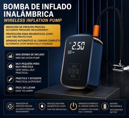 Inflador Portátil con Pantalla Digital (COMPRESOR)