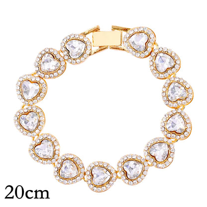 14/20MM Hip Hop Metal Cuban Bracelet Iced Out Chain Bling Full Rhinestone Pave Luxury Crystal Bracelet for Men'S Jewelry Gift