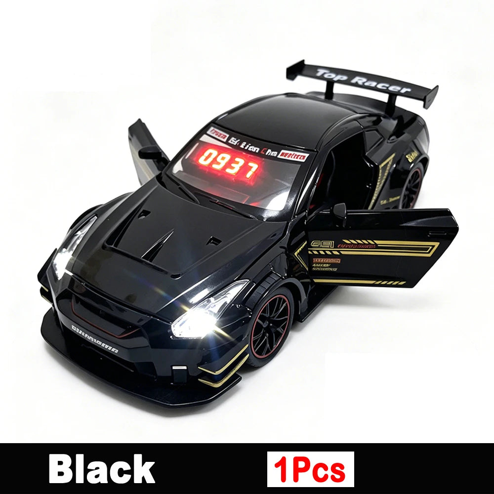 1PCS Sports Hyper Car Alarm Clock, Realistic Engine Roar & Mist Spray Alarm Clock with Remote, LED Light Up Car Model Clock
