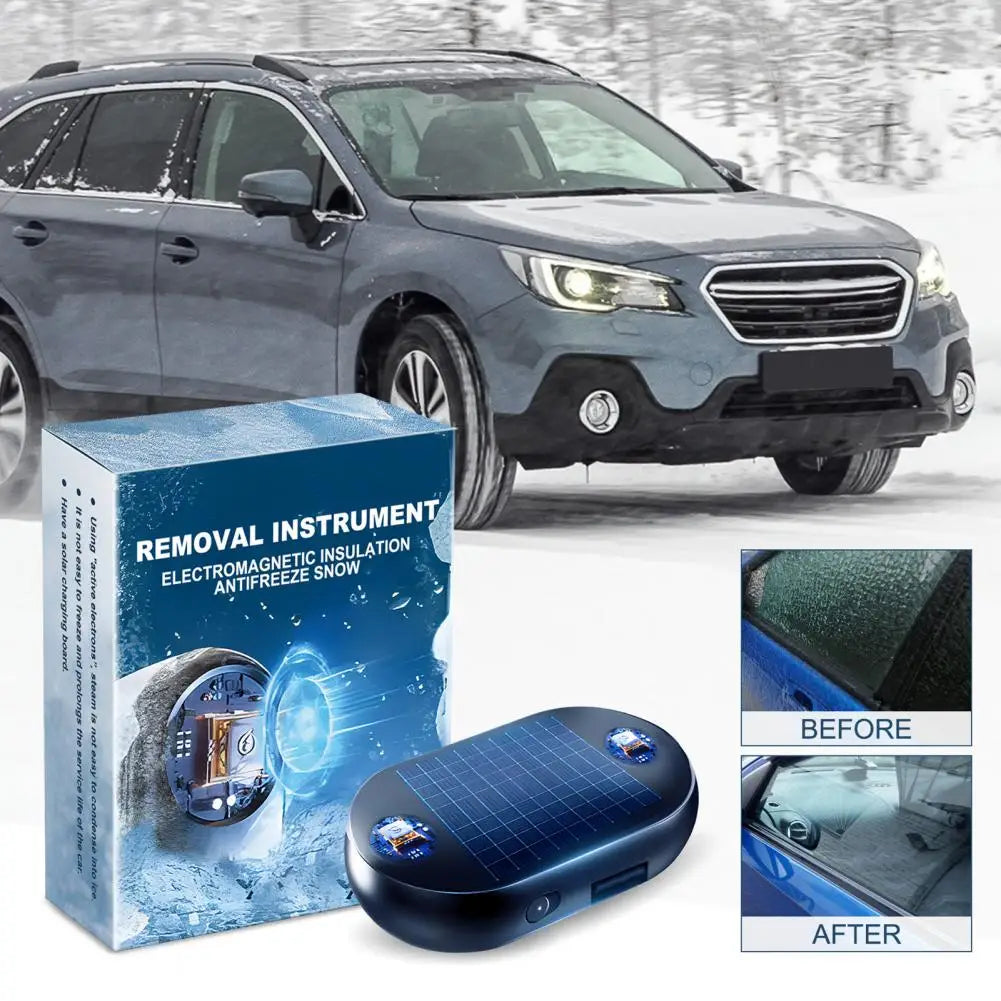 Car Window Defroster Quick Defrost Car Window Heater with Electromagnetic Insulation Solar Powered USB Rechargeable Ice Remover