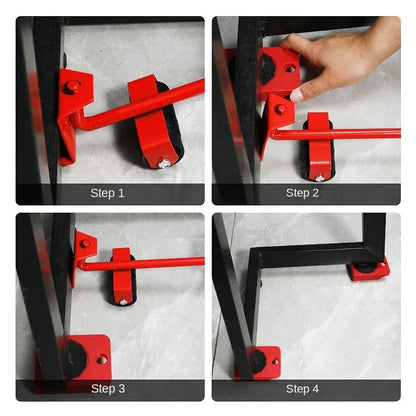 Heavy Duty Furniture Mover Set - 2/4/5pcs Multipurpose Roller Sliders for Effortless Lifting & Moving, Hardwood Floor Protector