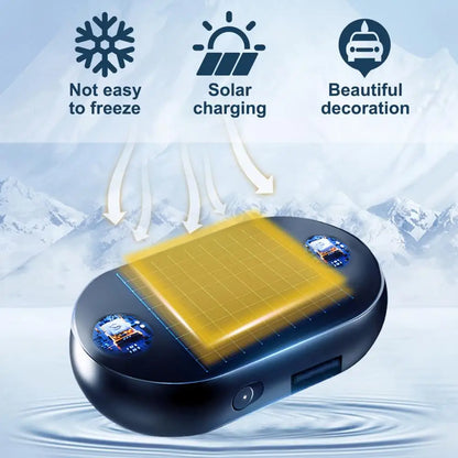 Car Window Defroster Quick Defrost Car Window Heater with Electromagnetic Insulation Solar Powered USB Rechargeable Ice Remover
