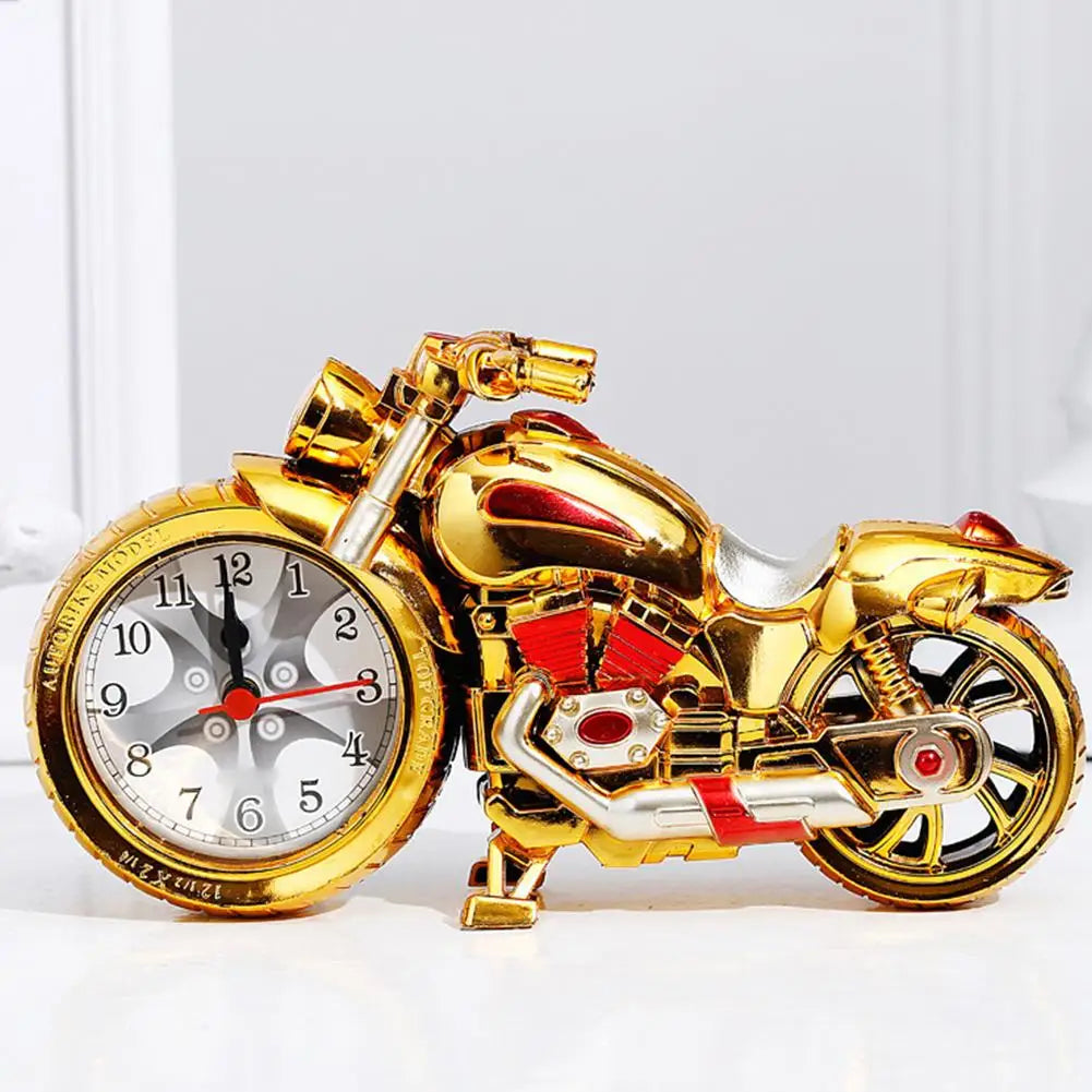 Fashion Simplicity Motorcycle Alarm Clock Multipurpose Motorcycle Ornament Creative Arabic Numeral Clock Desktop Decor Gifts