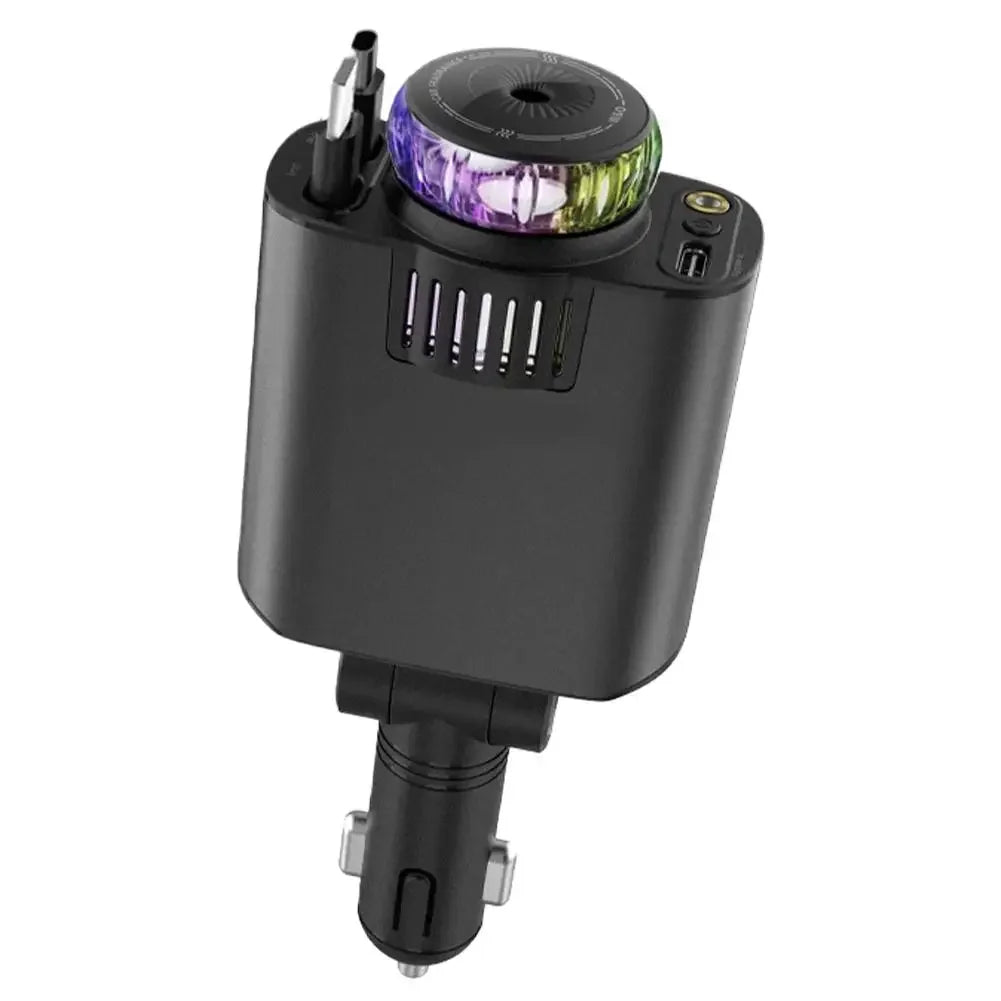 5-In-1 Car Aromatherapy Essential Oil Diffuser Starry Light 45W Retractable Phone Charger With IOS Type C PD30W Cable For I U6S3